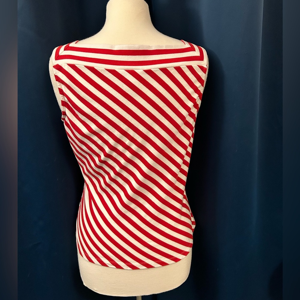 Candy Cane Striped Sleeveless Knit Top - Picture 2 of 5